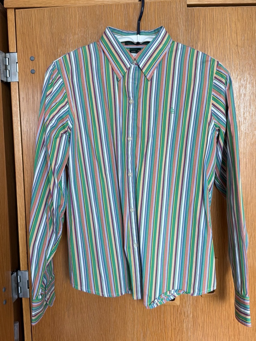 Ralph Lauren Green Multi-Striped Cotton Button-Down Shirt